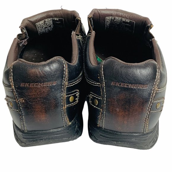 Sketchers Shape Ups Mens Strider Slip On Leather Shoes Size 9 Brown 66501 main image 4